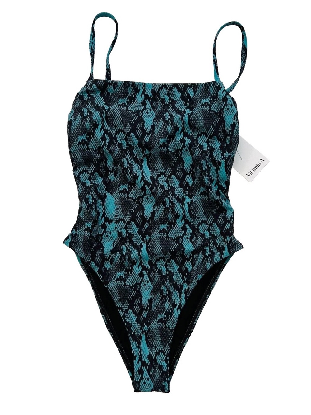 Vitamin A Teal Snake-Print One-Piece Swimsuit
